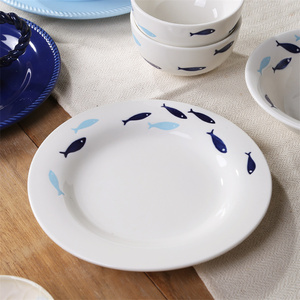 Serie Ocean su misura vetrate stoviglie hotel ristorante piatto ceramica set da pranzo all'ingrosso per la casa - Product Image 6