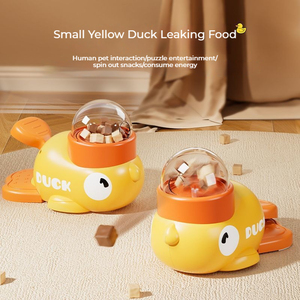 Distributore Automatico di Cibo per Animali a Forma di Paperella Gialla in ABS, Giocattolo Intelligente per Snack di Cani e <span class=keywords><strong>Gatti</strong></span> per l'Esercizio - Product Image 6