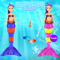 Poupée sirène de 13 pouces à changement de couleur avec queue thermosensible, articulations mobiles, jouet de jeu d'imitation pour enfants
