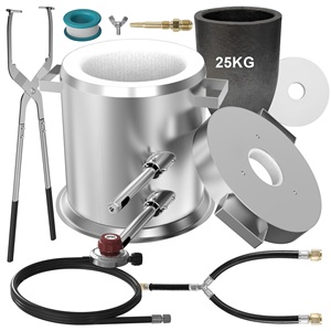 Four de fusion et de traitement thermique à gaz pour métaux précieux et or, haute efficacité, capacité 6kg-12kg, <span class=keywords><strong>creuset</strong></span> en graphite - Product Image 4