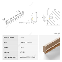 Usine OEM/ODM, éclairage de placard LED moderne en aluminium sans poignée, type L, CRI élevé 90, garantie de 3 ans, respectueux de l'environnement, installation facile