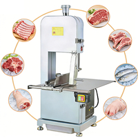 Scie à viande d'entrée de gamme YYHB pour usine de produits surgelés, 0,75 kW, conception de comptoir, machine de découpe en acier, utilisation en restaurant