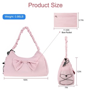Large Capacity Foldable Water Resistant Luxury Polyester Sport Duffel Bag Yoga Training Weekender <b>Gym</b> <b>Tote</b> Shoulder Bag - Product Image 4