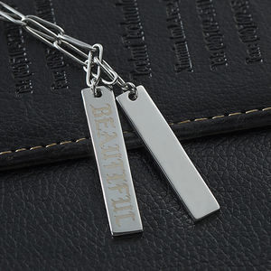 Collar personalizado de acero inoxidable con logotipo láser para hombre y mujer, collar con nombre de pareja - Product Image 6