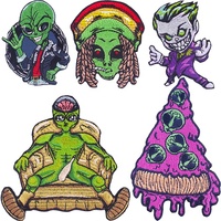 Patch brodé personnalisé avec fixation auto-agrippante et thermocollante, sur fond sergé, à coudre ou à repasser