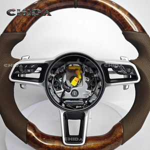 Ensemble complet de volant demi-trou en cuir de pêche modèle Macan amélioré pour Po-rsc-he Cayenne 718 <span class=keywords><strong>911</strong></span> Old New Panamera - Product Image 2