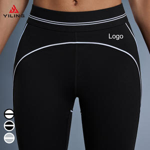 Yiling 2026マルチポケットハイサポートピーチヒップジムフィットネス高弾性ウエストヨガレギンス女性用反射ストライプ - Product Image 1