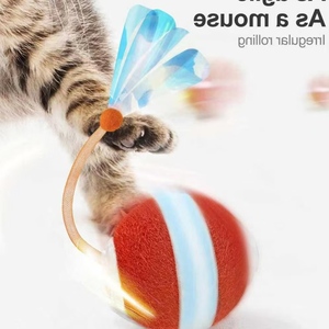 Juguete Interactivo para Gatos con Activación por Movimiento, Bola de Malla Elástica con Cola de Tela Flocada/Material de Gel de Sílice - Product Image 5