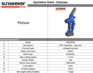 <span class=keywords><strong>Tronçonneuse</strong></span> électrique sans fil industrielle MS20PM 20V, petite, sans balais, batterie 4.0Ah, puissance 500W, pour coupe et élagage de bois, <span class=keywords><strong>à</strong></span> montage sur <span class=keywords><strong>perche</strong></span> - Product Image 3