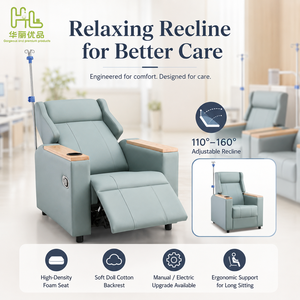 Sofá de infusión de hospital de diseño moderno con soporte de acero inoxidable ajustable para pacientes de infusión acostados - Product Image 3