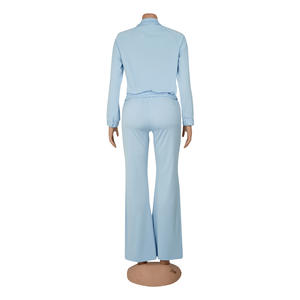 Abbigliamento lavorato a <span class=keywords><strong>maglia</strong></span> da <span class=keywords><strong>donna</strong></span> a manica lunga traspirante selfculation per il tempo libero felpa pantaloni in due pezzi Set da <span class=keywords><strong>donna</strong></span> - Product Image 3