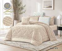 Ensemble de couette en velours de lait de luxe, 3D côtelé et gaufré, couette chaude d'hiver, OEM ODM, couvre-lit