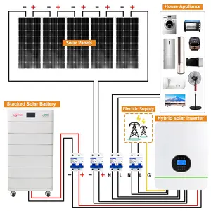 سعر المصنع نظام الطاقة الشمسية الصناعية 15kwh المنزل 8kw 10000 واط مع العاكس إمدادات المنزل واط