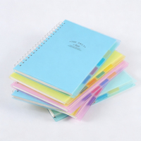 Lots de carnets de planification d'études A6 A5 à spirale, 5 sujets, avec intercalaires et onglets, personnalisables avec logo, à prix abordable