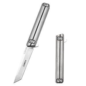 All <strong>Metal</strong> Frame Flipper Folding Knife S35VN Blade Compact Pocket Carry Outdoor Pocket Clip <strong>EDC</strong> Carry Utility Knife - Product Image 1
