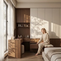 Armoire de chambre moderne autoportante en bois durable, grand rangement, mobilier écologique pour maison, bureau, hôtel, villa, appartement