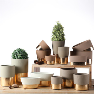 Wholesale Matte Cement Decorative Flower Pots Cheap Price round Wedding Decor for Livingroom <strong>Garden</strong> Planter <strong>Liner</strong> for Home Use - Product Image 4
