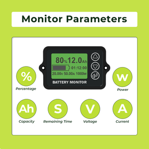 Monitor de Batería Inteligente EJ-BC10 10V-80V para Paquetes de Baterías con Pantalla LCD, Shunt 75A/150A/500A, Medidor SOC de Alta Precisión - Product Image 4