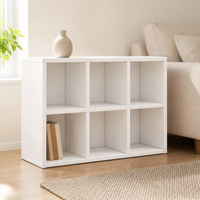 Étagère de rangement moderne à 6 cubes, bibliothèque basse, vitrine, organisateur pour salon, chambre, maison et bureau