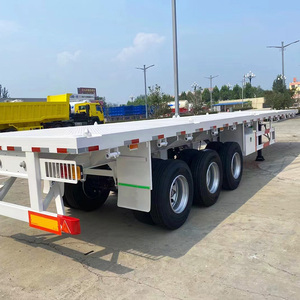 40 Ton 2-Axle Flatbed Semi-Trailer 40ft 45ft Shipping CNT Flat Deck Semitrailer with Twist Lock Cheap Steel Material - Product Image 3