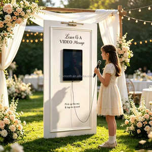 SMOOTH New Design White PVC Wedding Backdrop with Ipad and Microphone Stand Party Audio Guestbook <b>Prop</b> - Product Image 1