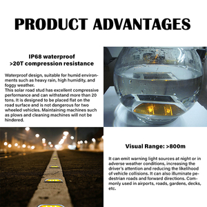 Năng lượng mặt trời hệ thống điện mắt mèo phản xạ phản xạ đường đánh dấu nhấp nháy nơi đậu xe flasher ánh sáng LED năng lượng mặt trời đường Stud - Product Image 4