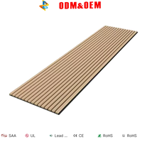 Nouveau panneau mural acoustique insonorisant en bois WPC MDF avec bande LED intégrée, design exclusif, pour hôtel