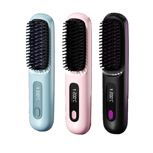 Peine alisador de pelo inalámbrico Calefacción de cerámica peine recto de iones negativos cepillo alisador de pelo tipo C recargable portátil - Product Image 5