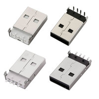 USB 2,0 4 pines macho Jack USB A macho conector AM 90 grados SMT SMD USB PCB conector enchufe negro