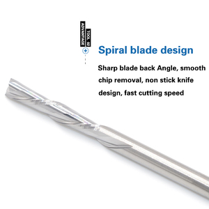 Jeefoo למטה לחתוך/שמאל סליל שני חלילי <span class=keywords><strong>Bits</strong></span> נתב/Cnc כלים/סוף טחנות/עבור אקריליק/MDF/PVC/אלומיניום - Product Image 6