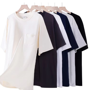 T-shirt décontracté en toile pour femme, 100 % coton de haute qualité, avec logo personnalisé, coupe ample, manches courtes, anti-boulochage, avec bouton - Product Image 1