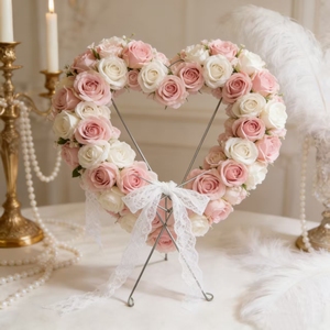 Lọ hoa hình trái tim Giá đỡ kim loại hình trái tim Khung cố định bằng sắt Chất lượng cao Bền bỉ Phong cách hiện đại Sự kiện đám cưới - Product Image 2