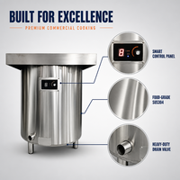 Chauffe-soupe électrique commercial en acier inoxydable 304 avec robinet |   Distributeur de boissons chaudes pour buffet |   Contrôle de température numérique pour hôtels et restaurants