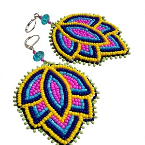 Meilleures boucles d'oreilles pendantes colorées à perles pour femmes, bijoux de fête bohèmes, motif arc-en-ciel, strass en cristal - Product Image 2