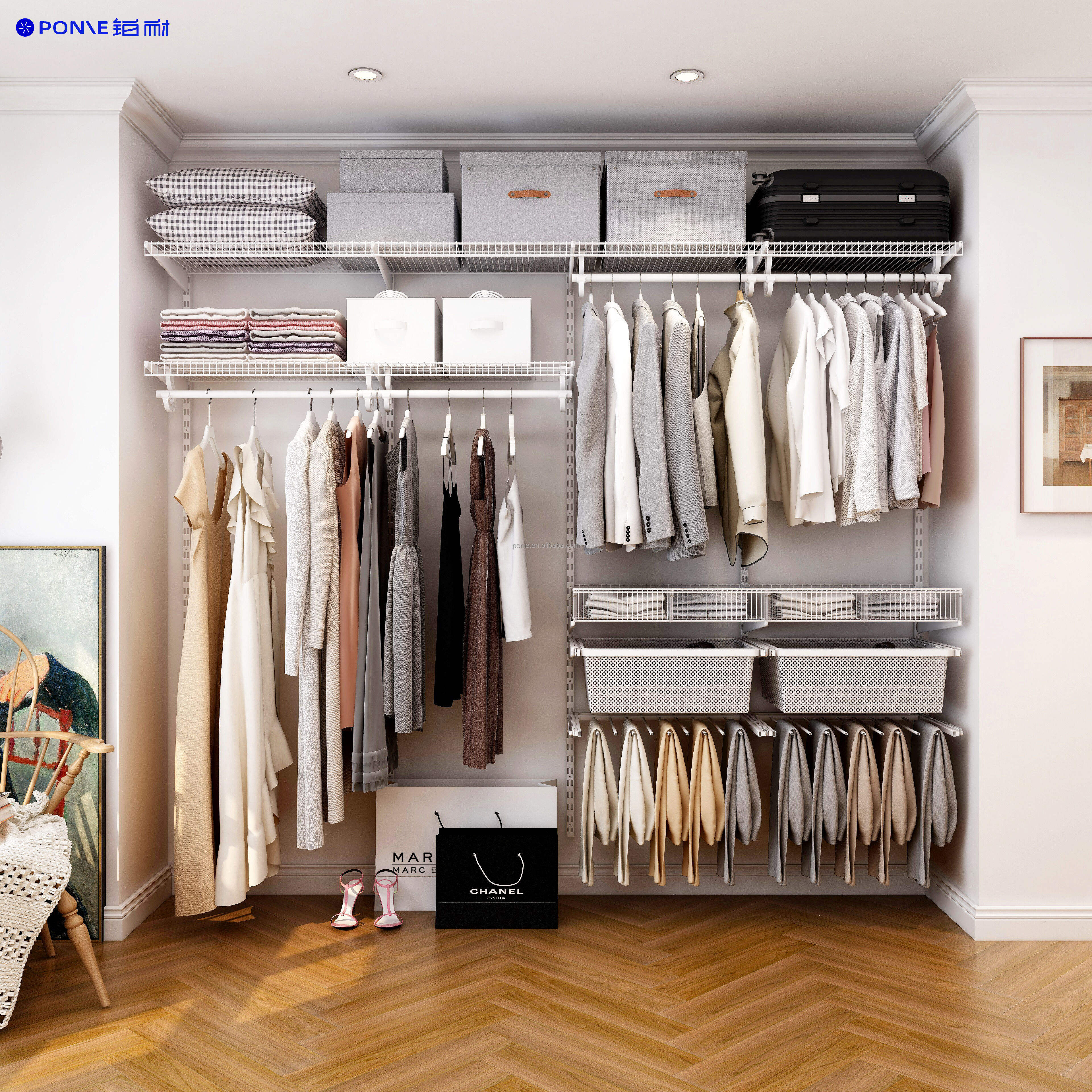 Pole System Wardrobe Walk In Closet Stylish Storage Solutions