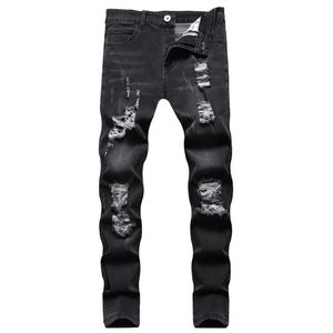 Nouveau jean pour homme tendance printemps, coupe ample, jambe large, polyvalent, style rétro, délavé, jambe droite - Product Image 1