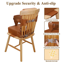 Siège rehausseur pour tout-petit pour table à manger, siège rehausseur antidérapant pour chaise de cuisine avec dossier et sangles réglables