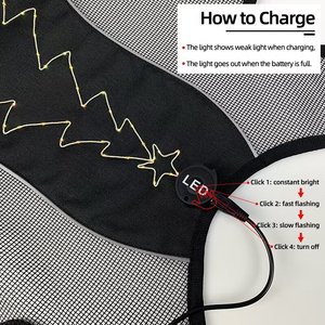 Vendita calda luce su vestiti per cani albero di natale ricamato su imbracatura per cani per camminare di notte - Product Image 3