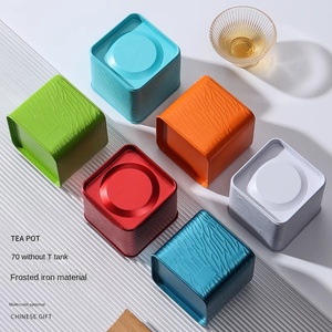 Boîte à thé de voyage portable RTS 75*75*75 mm 50g, petite boîte carrée en fer pour thé noir et vert, boîte carrée en fer blanc vide - Product Image 2