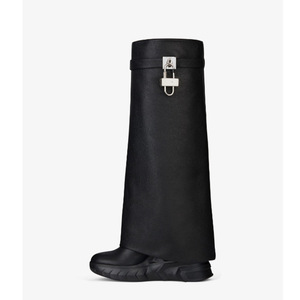 2024 automne et hiver bout rond grande boucle de tube droite à paroi ronde boucle de <span class=keywords><strong>requin</strong></span> bottes mi-longues - Product Image 5