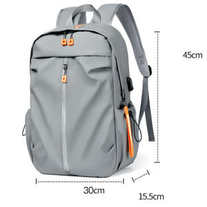 Sac à dos personnalisé pour homme, décontracté et élégant, grand volume, logo personnalisé, noir, avec port USB et fonction imperméable, sac à dos pour ordinateur portable OEM - Product Image 6