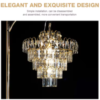 Support de fleurs de table en cristal LED, style européen, luxe doré, pour mariage, fête, salle de banquet, décoration de la maison