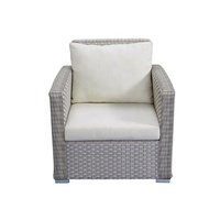 Komfortables Graues Garten-Rattan-Set Zweisitzer-Couch Gartenmöbel 4-teiliges Rattan-Aluminium-Konversations-Sofa-Set