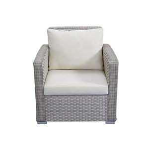 Cómodo Conjunto de Muebles de Jardín de Mimbre Gris, Sofá de Dos Plazas, 4 Piezas, Ratán, Aluminio, Conjunto de Sofás Conversacionales para Exteriores - Product Image 3