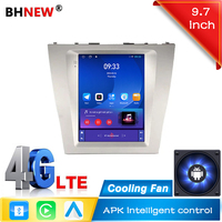 Radio Mobil Android 13 Vertikal 2 Din 9.7 Inci untuk Toyota Camry 2008-2012, Head Unit Multimedia Player GPS 4G Car-play Auto