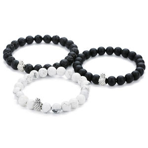 Bracelets d'<span class=keywords><strong>amitié</strong></span> en <span class=keywords><strong>pierre</strong></span> d'ananas pour couples, pour hommes et femmes, 8 mm, howlite naturelle, turquoise, diffuseur d'huiles essentielles - Product Image 6