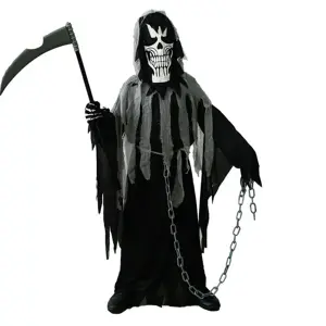 Funmular Grim Reaper kostum anak-anak, untuk anak-anak Dark Knight Reaper Phantom kostum untuk Halloween berdandan