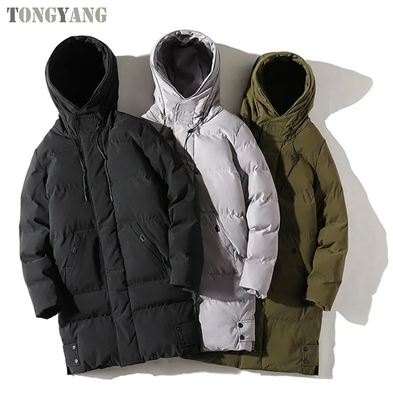 Новинка 2022, Зимняя Мужская Утепленная верхняя одежда TONGYANG, теплое пальто, куртка с капюшоном, ветрозащитные парки