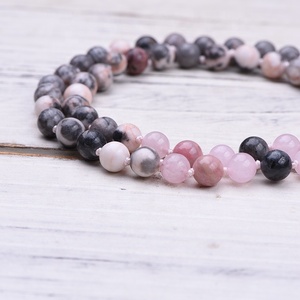 108 Mala tibetano <span class=keywords><strong>preghiera</strong></span> femminile collana di quarzo rosa Mayti Yoga 8Mm 108 Mala naturale Rhodonite pietra collane Yoga gioielli - Product Image 5