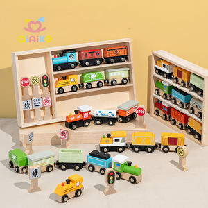 Tren de Madera Montessori, Juguete Educativo Temprano, Juego Interactivo de Trenes de Madera para Niños Pequeños, Niños y Niñas de 3, 4 y 5 Años - Product Image 1